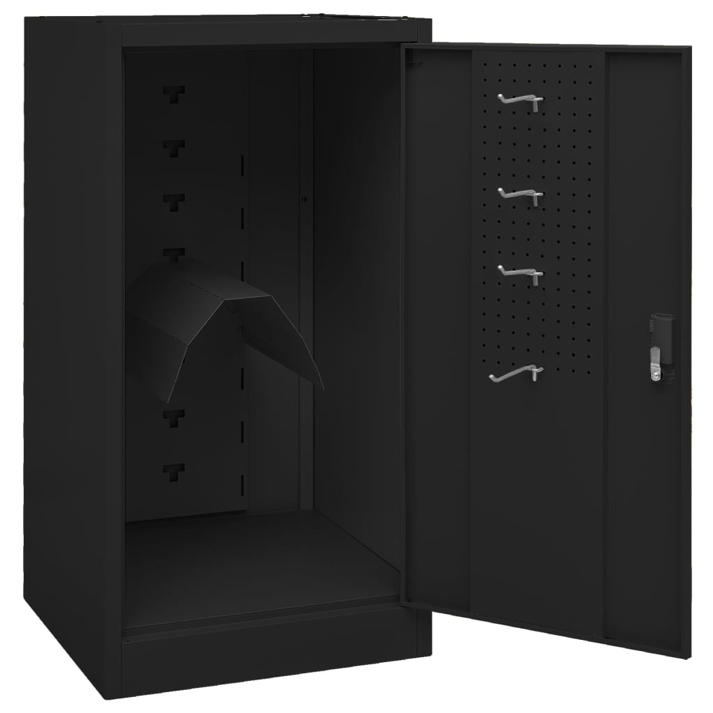 Sattelschrank Schwarz 53x53x105 cm Stahl