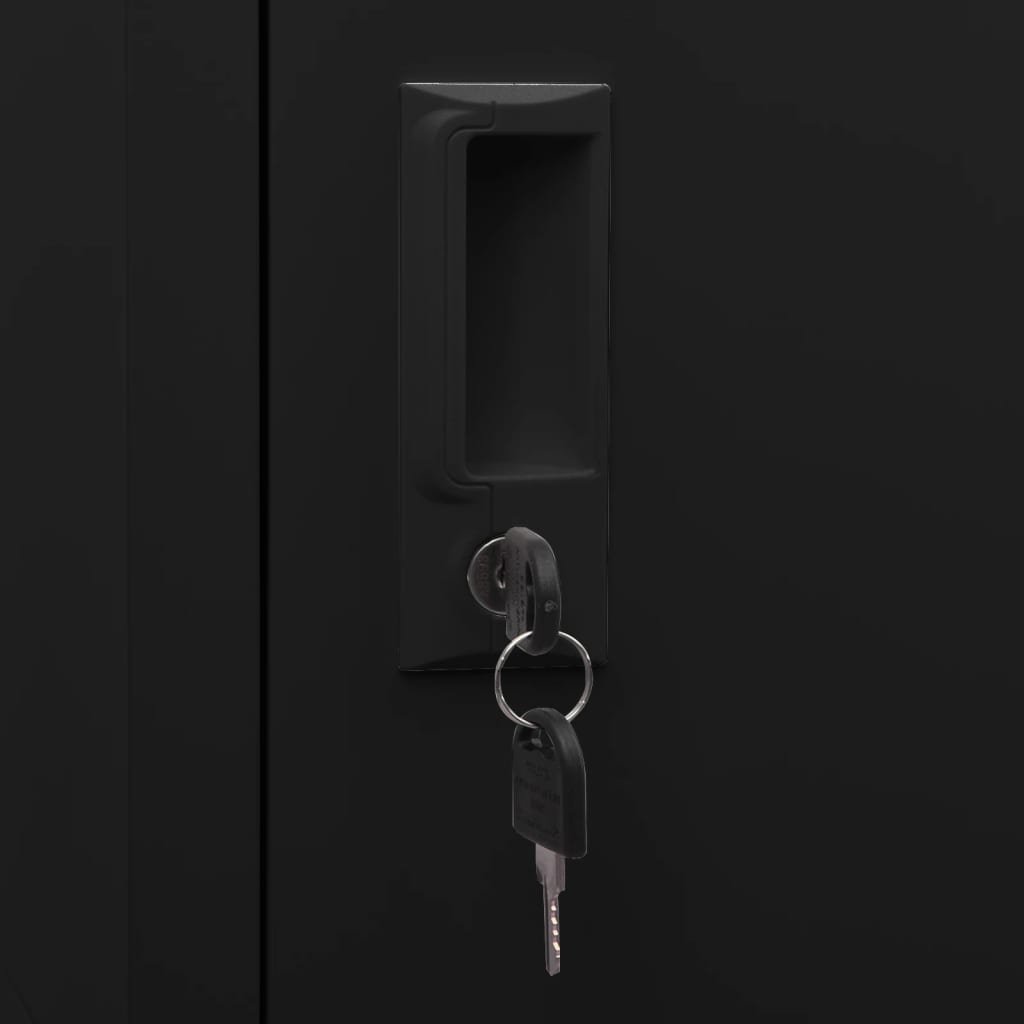 Sattelschrank Schwarz 53x53x105 cm Stahl