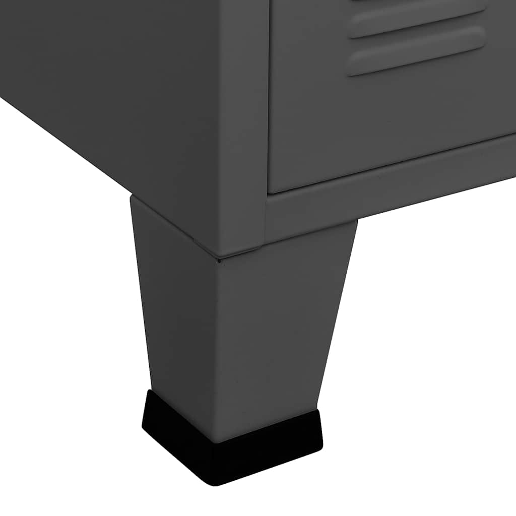 Industrial Sideboard Anthrazit 105x35x62 cm Metall und Glas