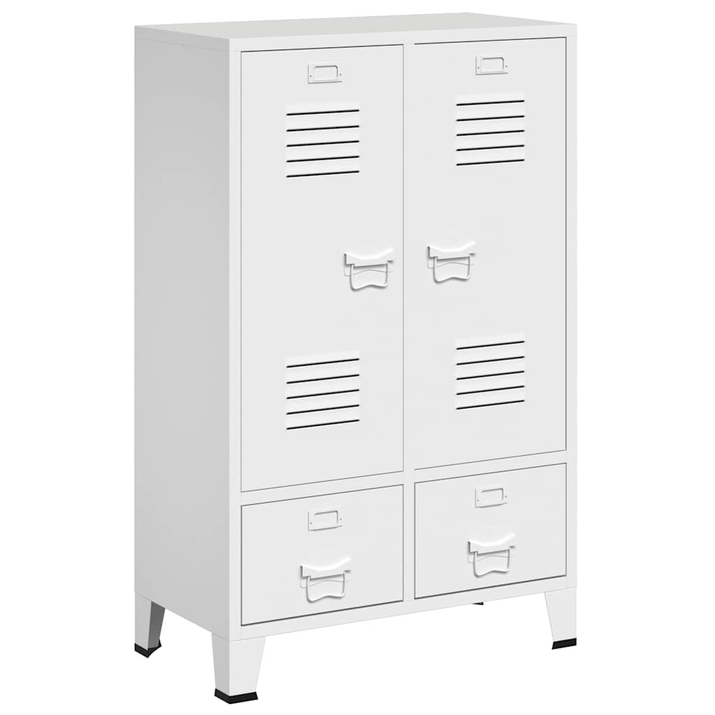 Kleiderschrank Industrie-Stil Weiß 67x35x107 cm Stahl