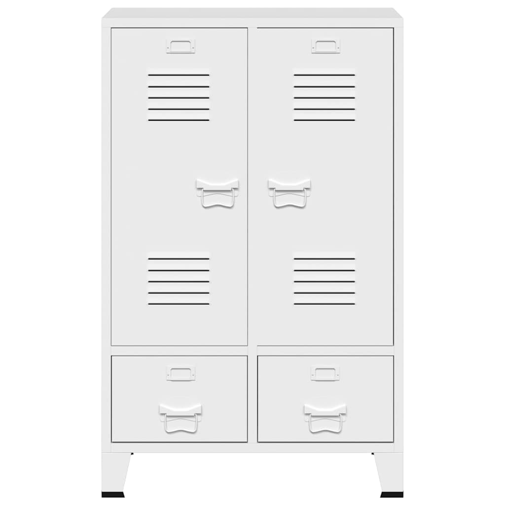 Kleiderschrank Industrie-Stil Weiß 67x35x107 cm Stahl