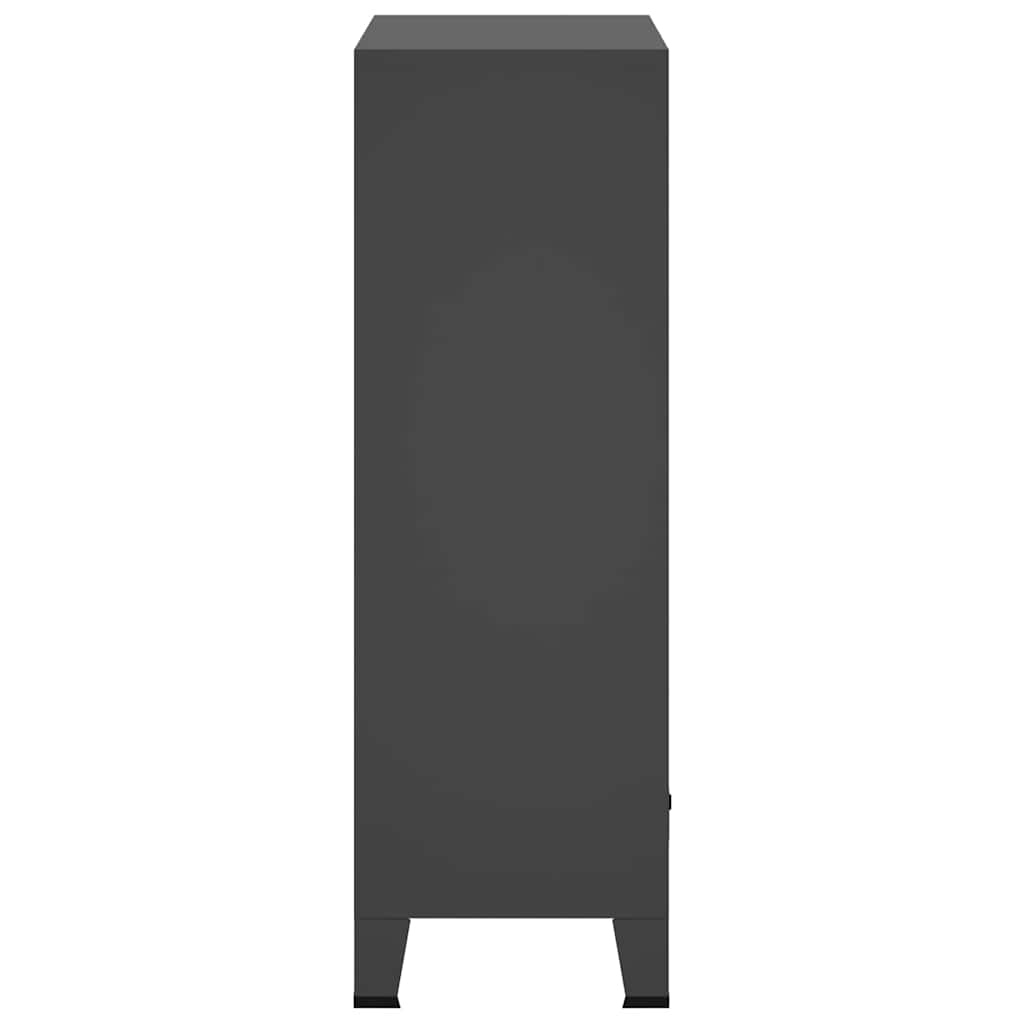 Kleiderschrank Industrie-Stil Anthrazit 67x35x107 cm Stahl