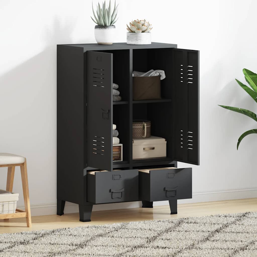 Kleiderschrank Industrie-Stil Anthrazit 67x35x107 cm Stahl