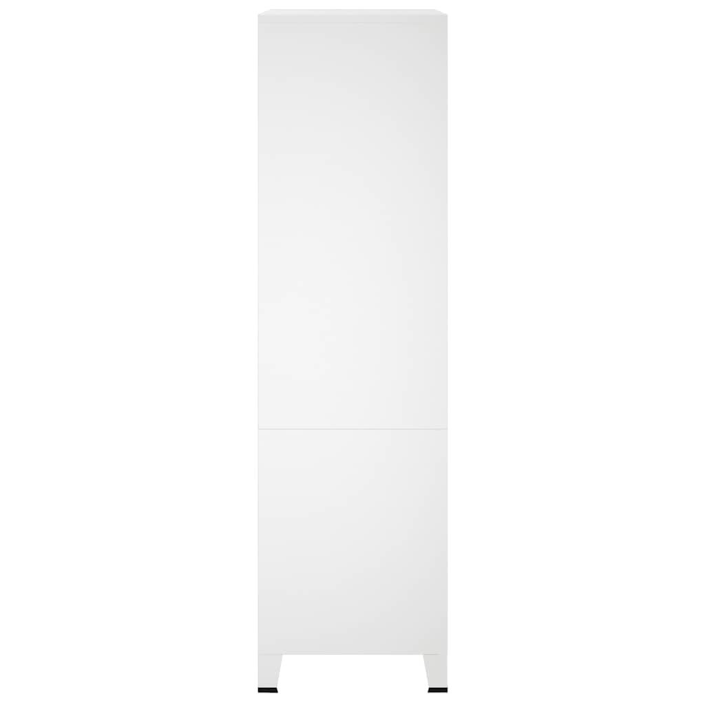 Industrial Kleiderschrank Weiß 90x50x180 cm Metall