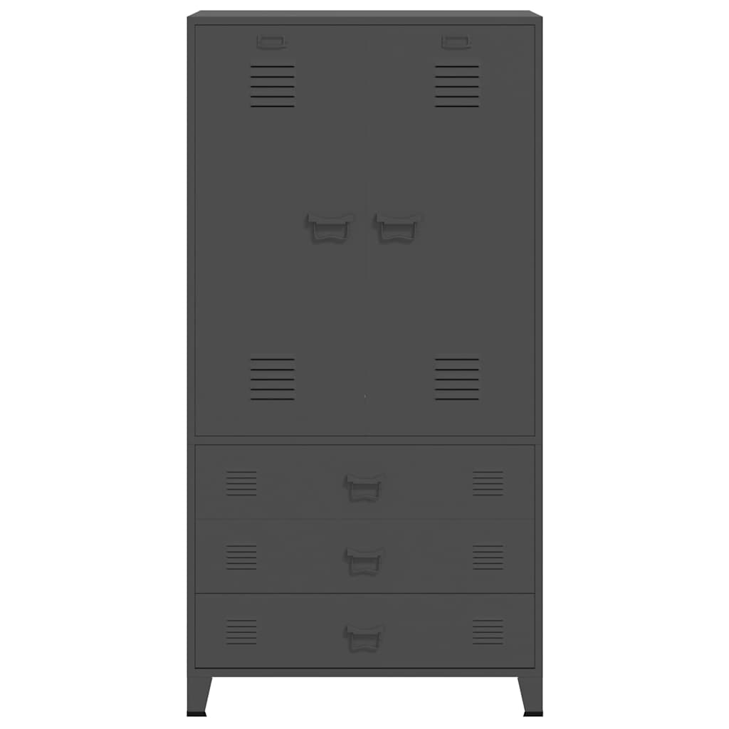 Industrial Kleiderschrank Anthrazit 90x50x180 cm Metall