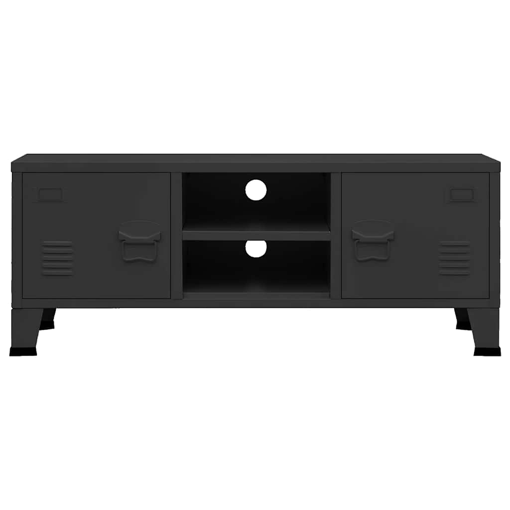 TV-Schrank Industrie-Stil Schwarz 105x35x42 cm Metall