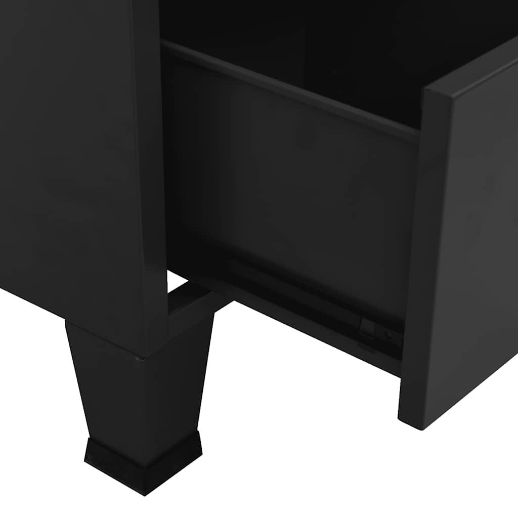 Lagerschrank Industrial Schwarz 70x40x115 cm Metall