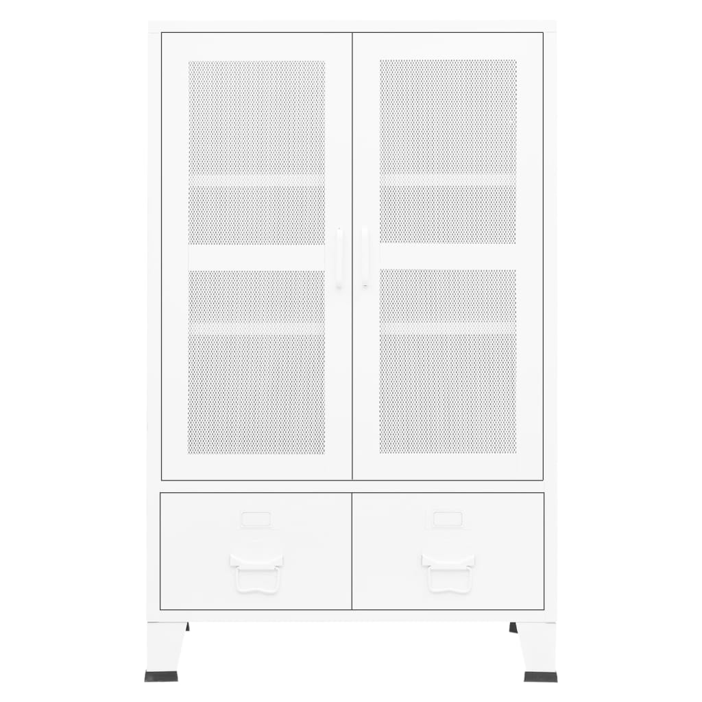 Lagerschrank Industrial Weiß 70x40x115 cm Metall