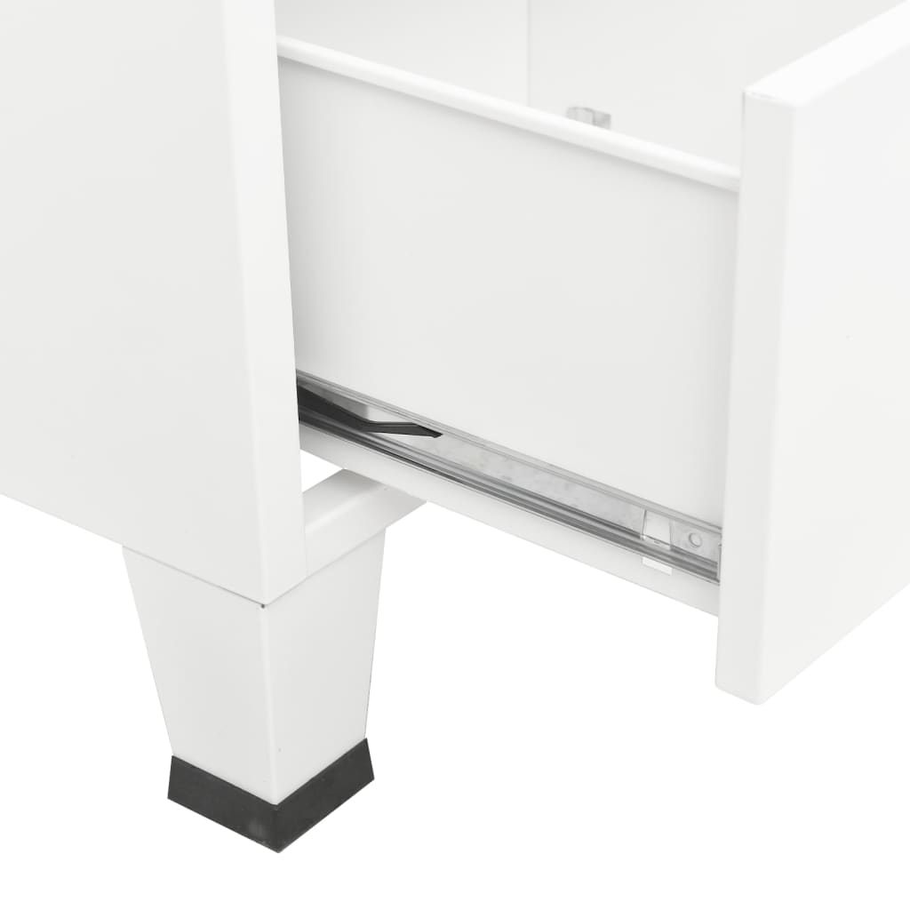Lagerschrank Industrial Weiß 70x40x115 cm Metall