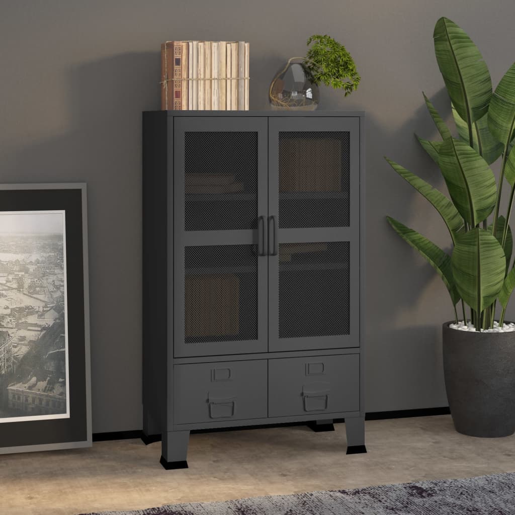 Lagerschrank Industrial Anthrazit 70x40x115 cm Metall
