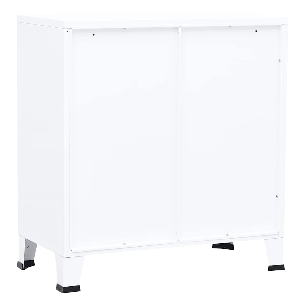 Aufbewahrungstruhe Industrial Weiß 75x40x80 cm Stahl