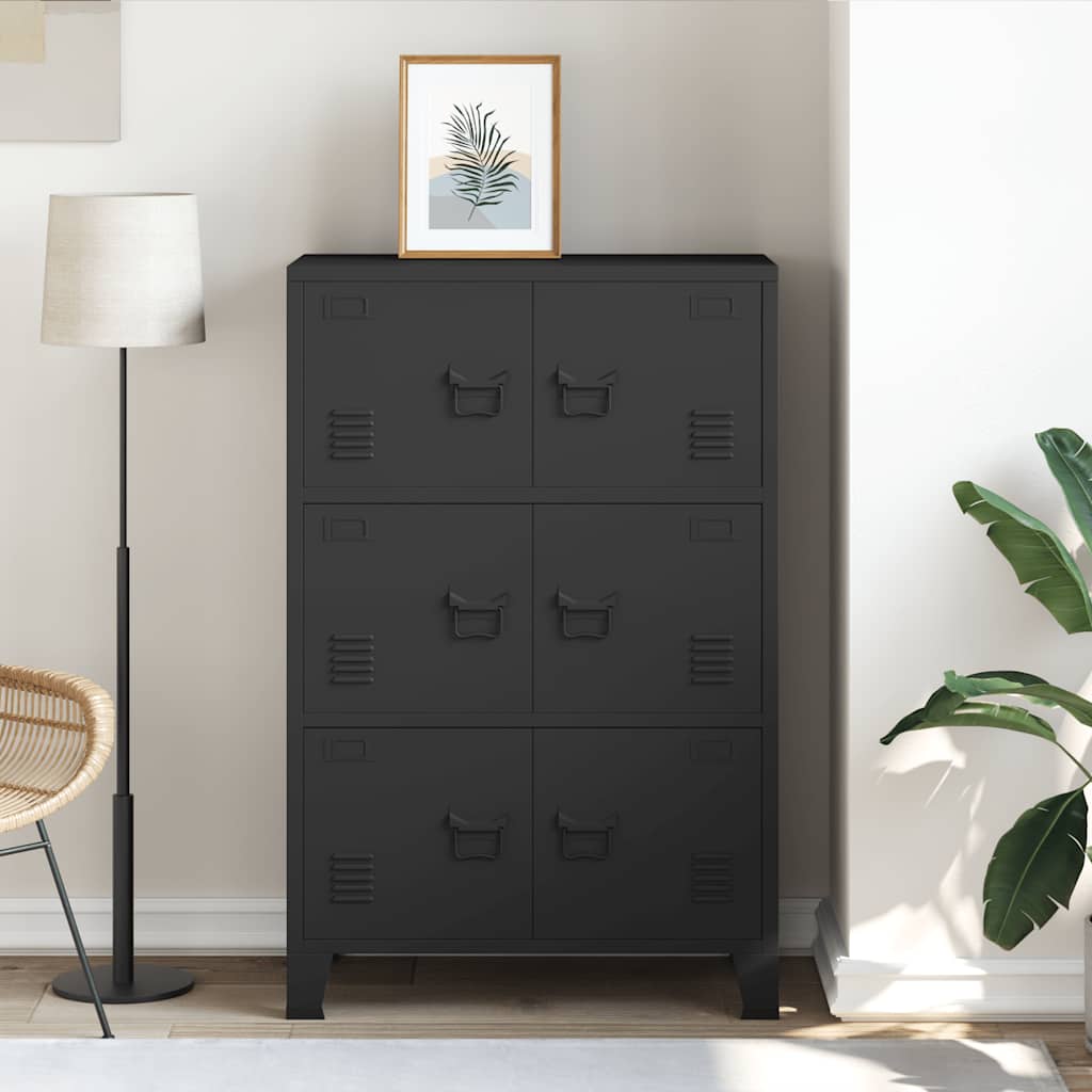 Lagerschrank Industrial Schwarz 75x40x115 cm Metall