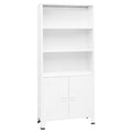 Bücherregal im Industrie-Stil Weiß 80x32x180 cm Stahl
