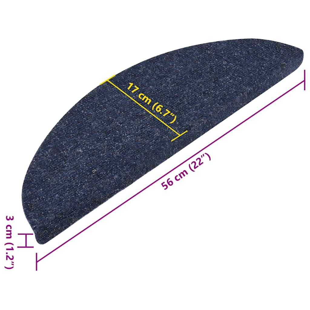 Stufenmatten Selbstklebend 15 Stk. 56x17x3 cm Blau