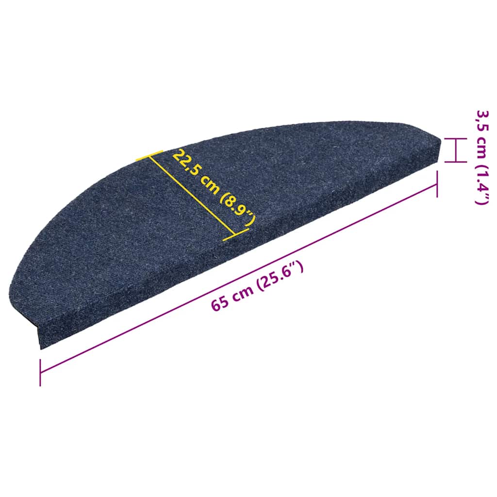 Stufenmatten Selbstklebend 15 Stk. 65x22,5x3,5 cm Blau