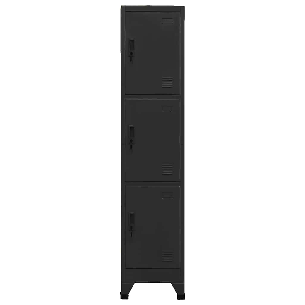 Schließfachschrank Schwarz 38x45x180 cm Stahl