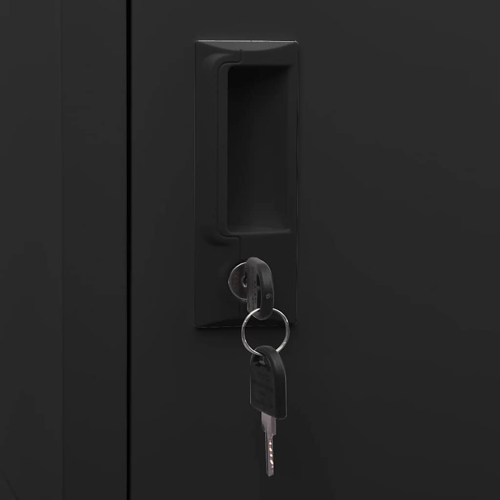 Schließfachschrank Schwarz 38x45x180 cm Stahl