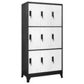 Schließfachschrank Anthrazit und Weiß 90x45x180 cm Stahl
