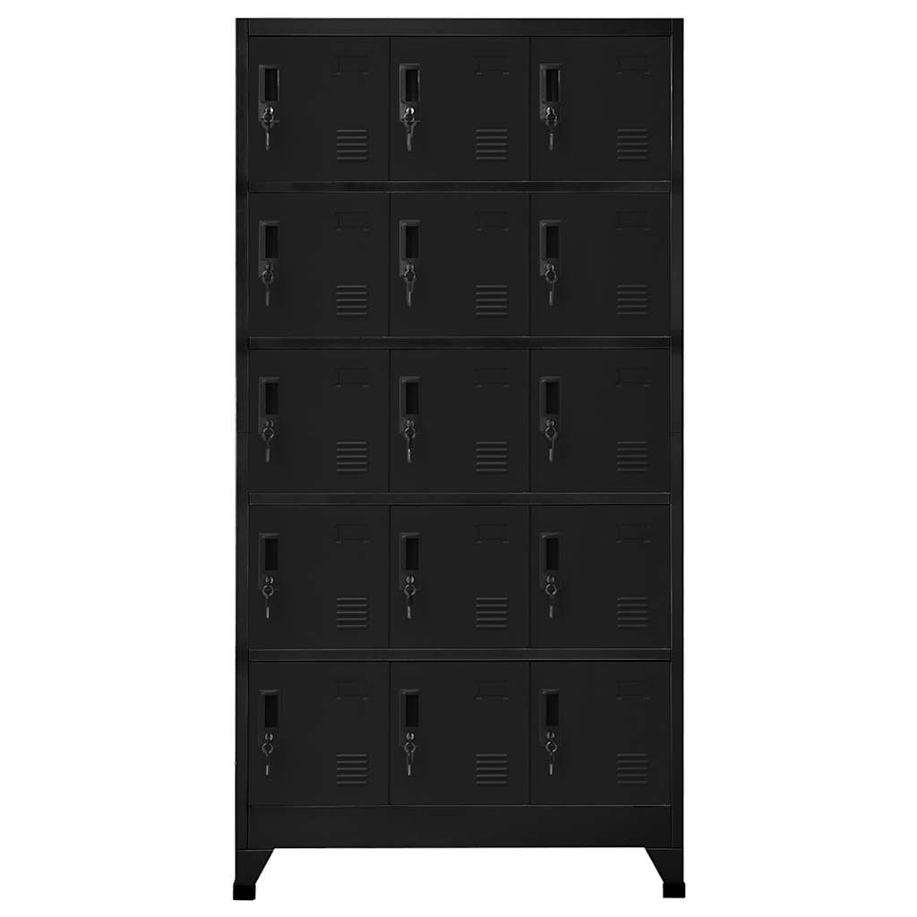 Schließfachschrank Schwarz 90x40x180 cm Stahl