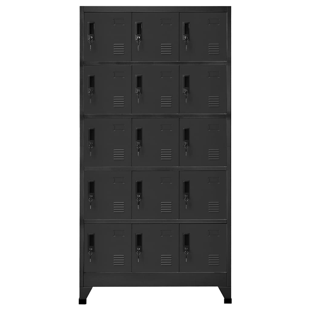 Schließfachschrank Anthrazit 90x40x180 cm Stahl