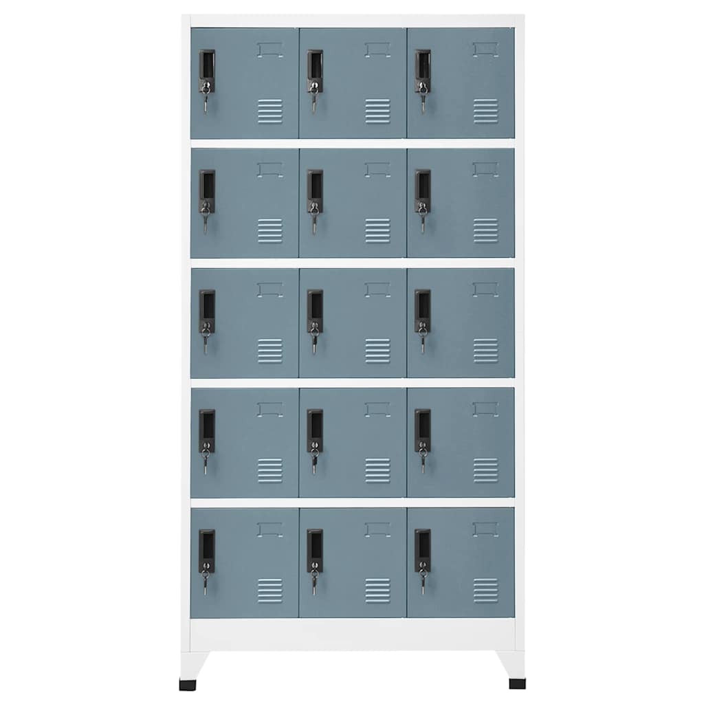 Schließfachschrank Hellgrau und Dunkelgrau 90x40x180 cm Stahl