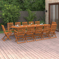13-tlg. Garten-Essgruppe 280x90x75 cm Massivholz Akazie