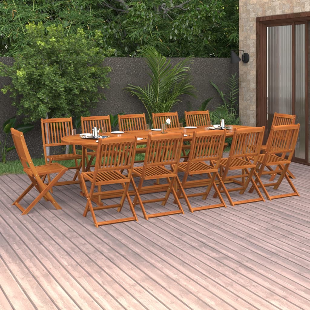 13-tlg. Garten-Essgruppe 280x90x75 cm Massivholz Akazie