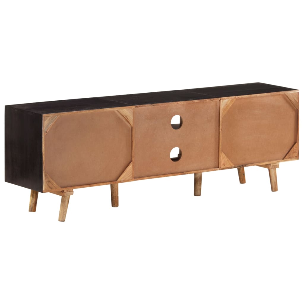 TV-Schrank 140x30x46 cm Rohes Mangoholz und Massivholz Akazie