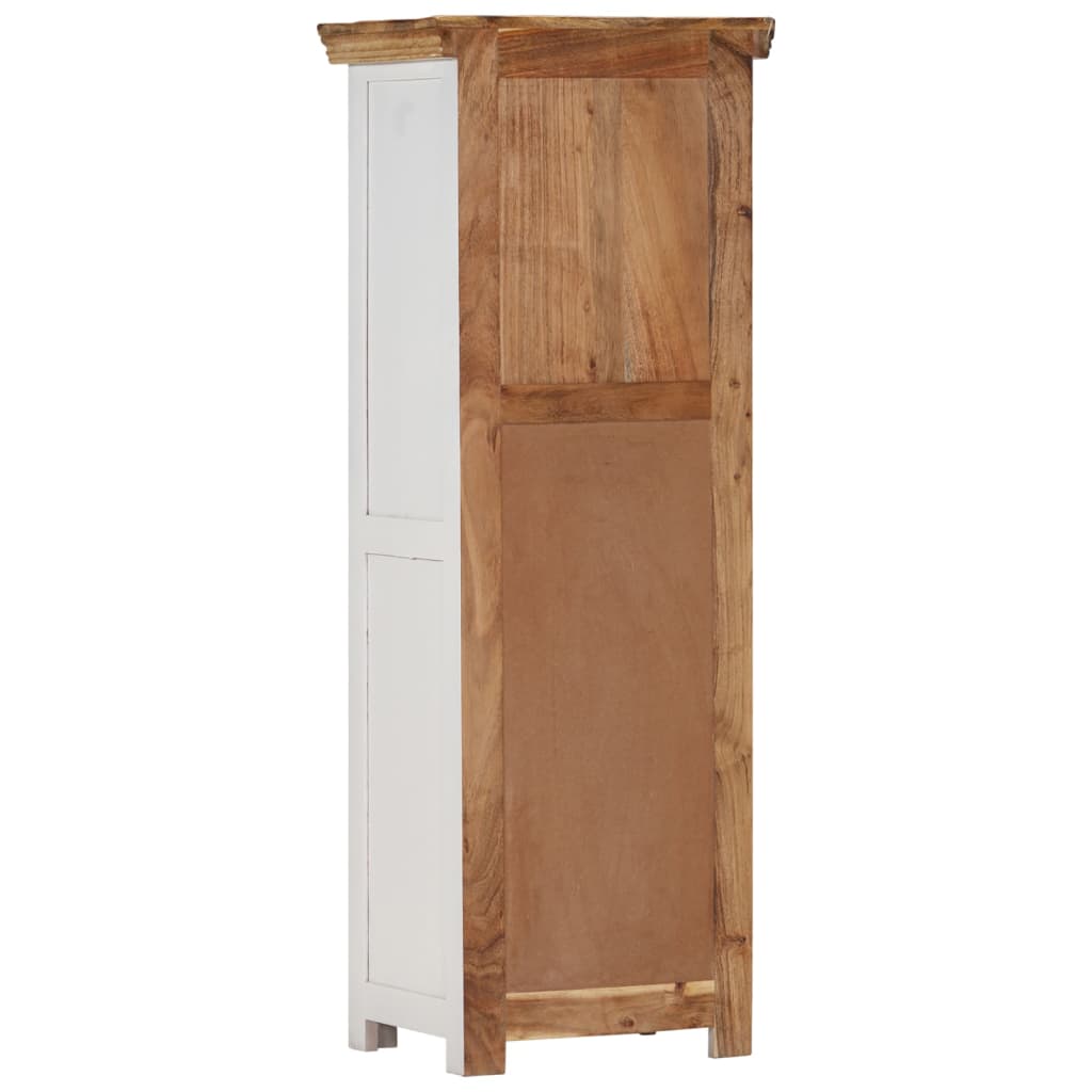 Highboard Braun & Weiß 40x30x110 cm Massivholz Mango und Akazie