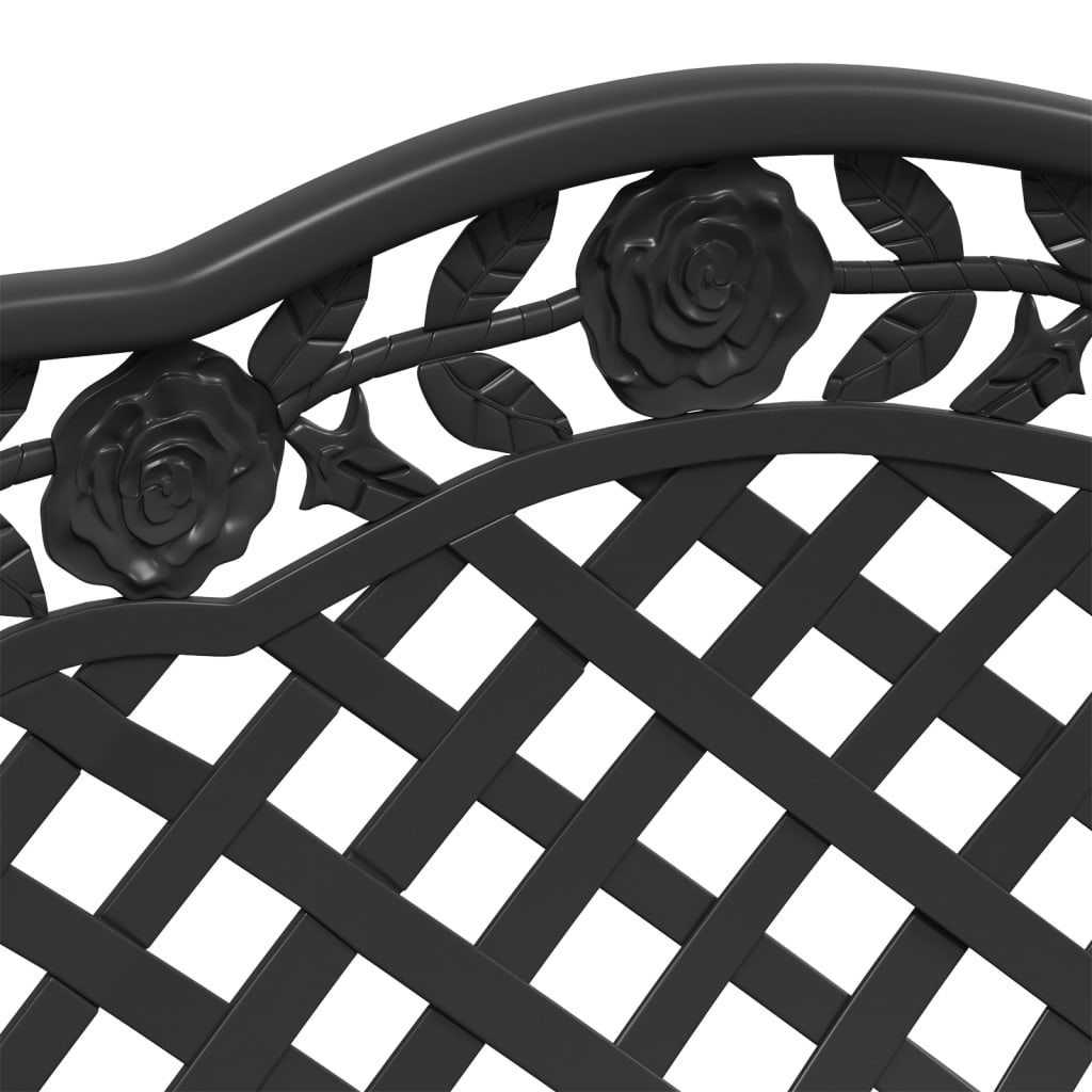 Gartenbank 108 cm Aluminiumguss Schwarz
