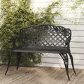 Gartenbank 108 cm Aluminiumguss Schwarz