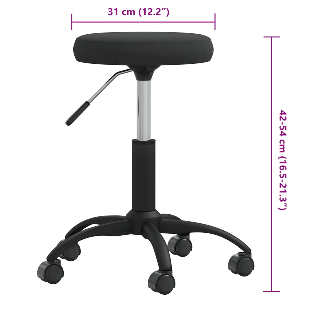 Massagehocker Samt Schwarz