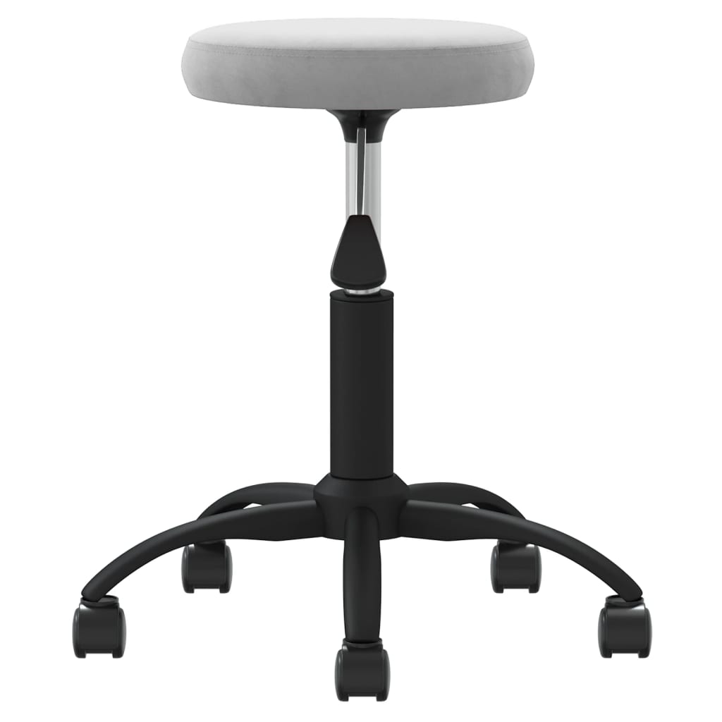 Massagehocker Samt Hellgrau