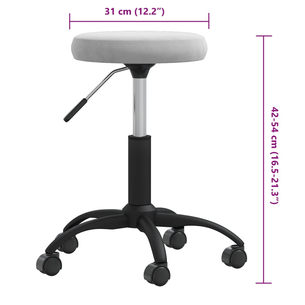 Massagehocker Samt Hellgrau