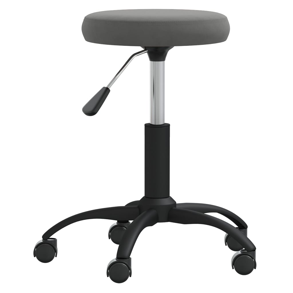 Massagehocker Samt Dunkelgrau