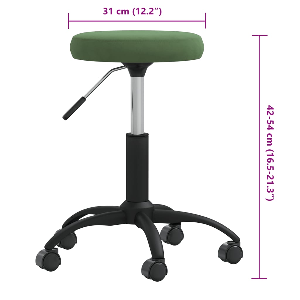 Massagehocker Samt Dunkelgrün
