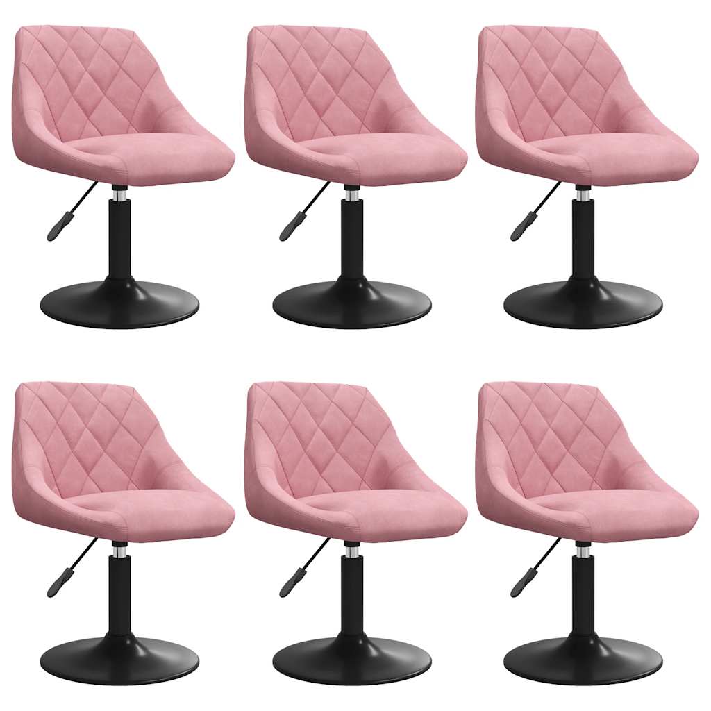 Esszimmerstühle 6 Stk. Drehbar Rosa Samt