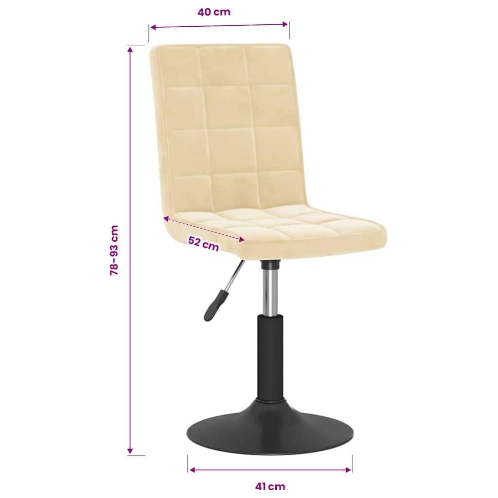 Esszimmerstühle 4 Stk. Drehbar Creme Samt