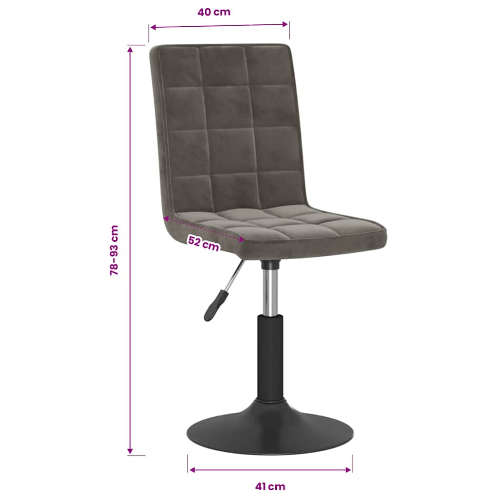 Esszimmerstühle 6 Stk. Drehbar Dunkelgrau Samt