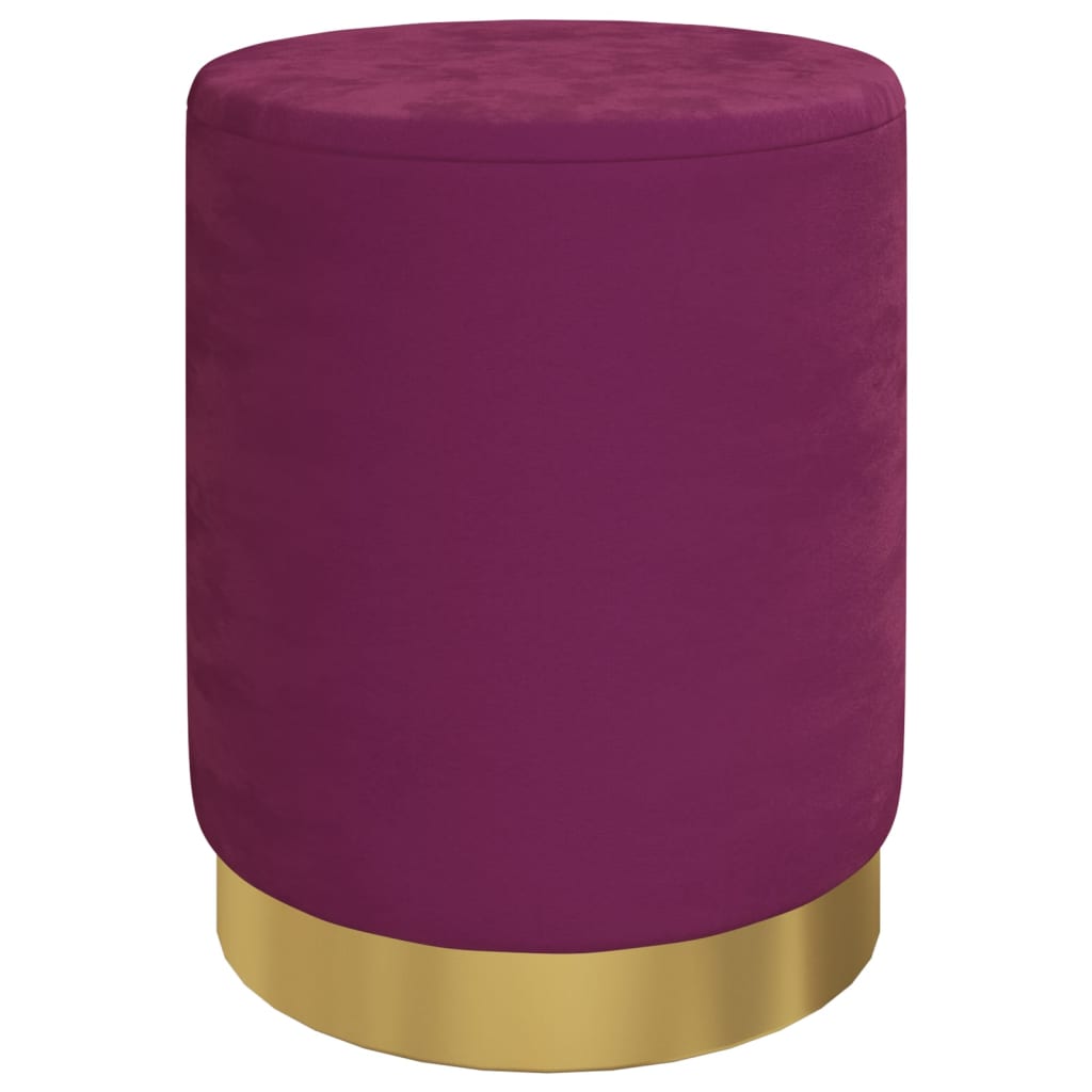 Runder Aufbewahrungshocker Violett Samt 31 x 37 cm