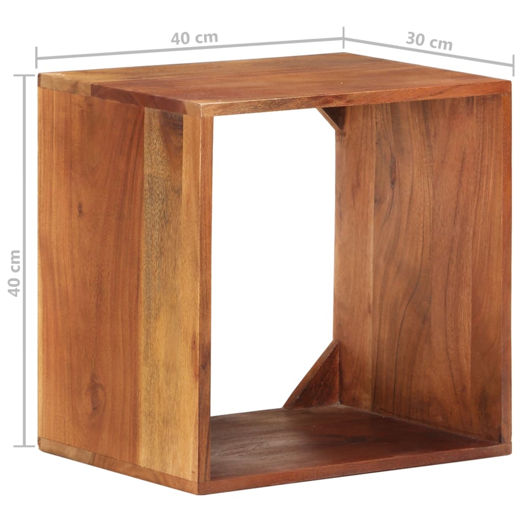 Wandregal 40x30x40 cm Massivholz Akazie
