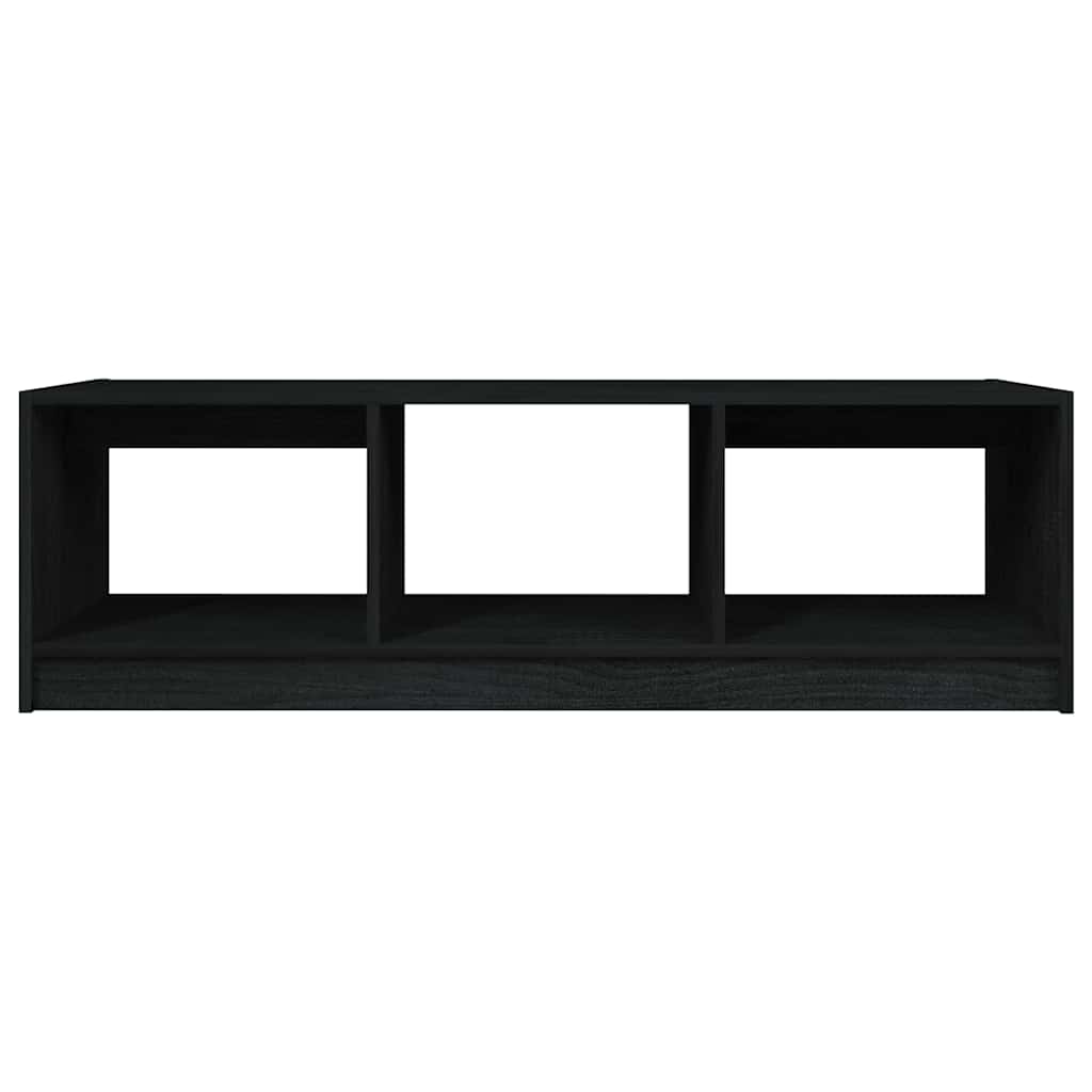 Couchtisch Schwarz 110x50x34 cm Massivholz Kiefer