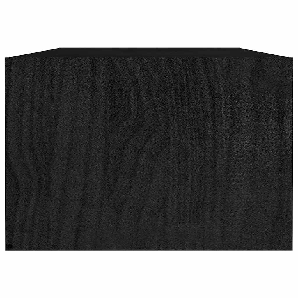 Couchtisch Schwarz 110x50x34 cm Massivholz Kiefer