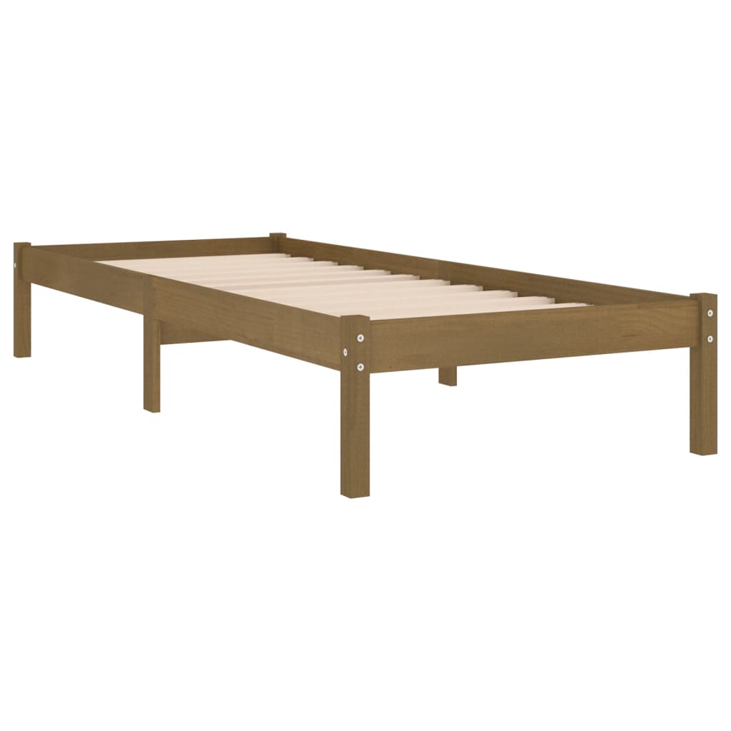 Massivholzbett Honigbraun Kiefernholz 90x200 cm