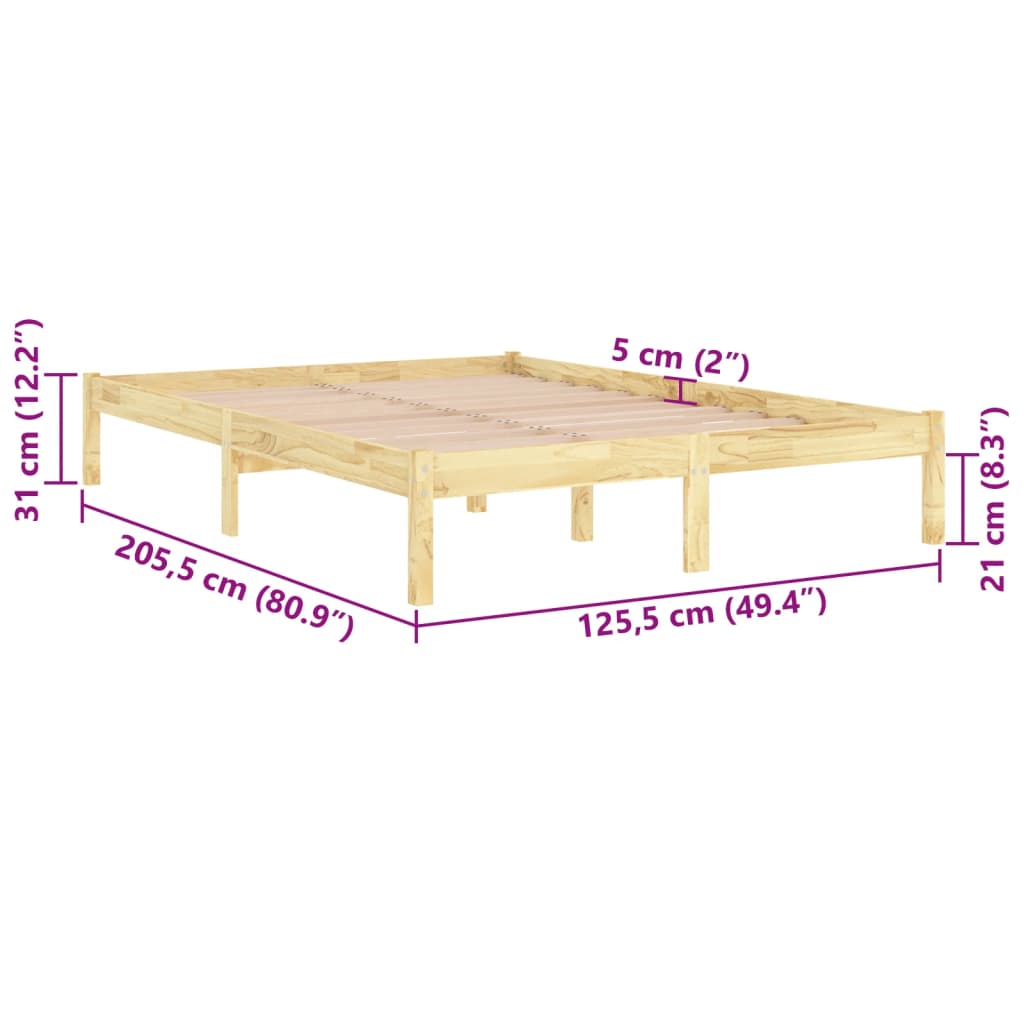 Massivholzbett Kiefernholz 120x200 cm