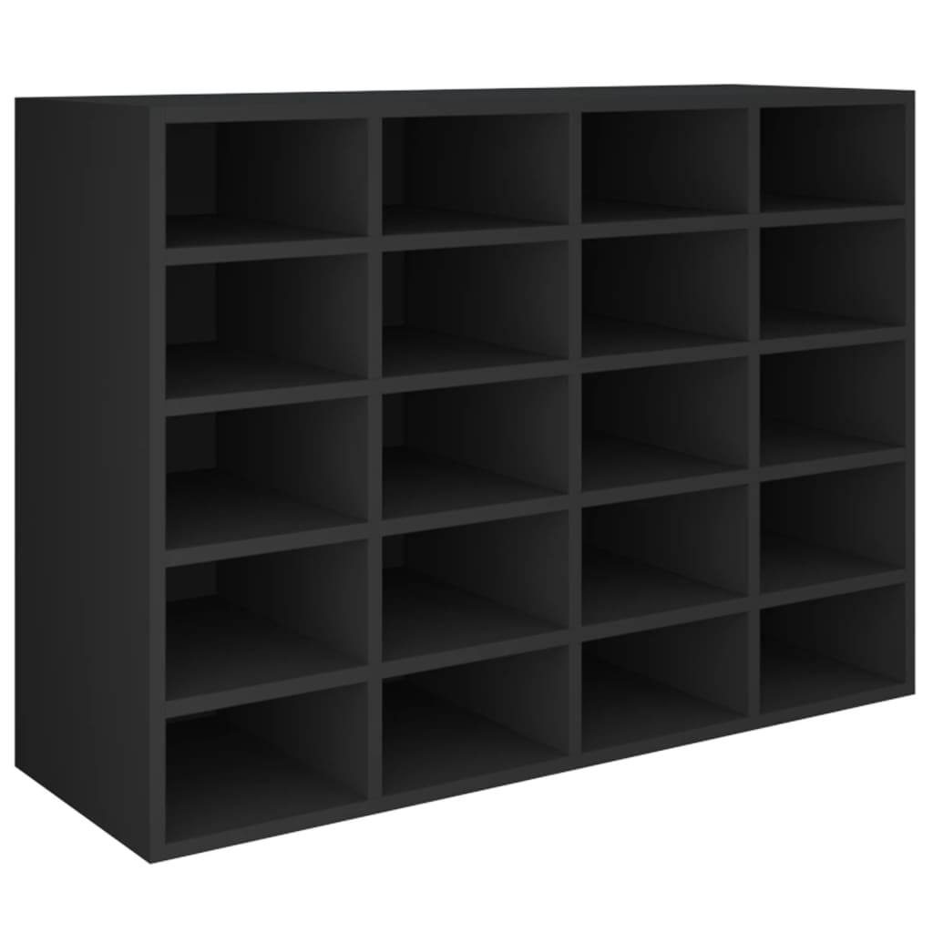 Schuhregal Holzwerkstoff 92x30x67,5 cm Schwarz
