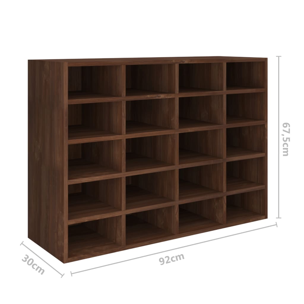Schuhregal Holzwerkstoff 92x30x67,5 cm Braun Eichen-Optik