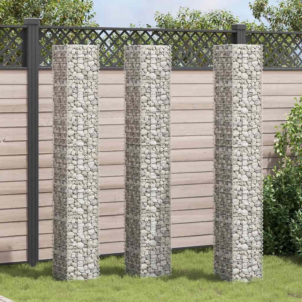 Gabionen-Hochbeete 3 Stk. 30x30x200 cm Eisen