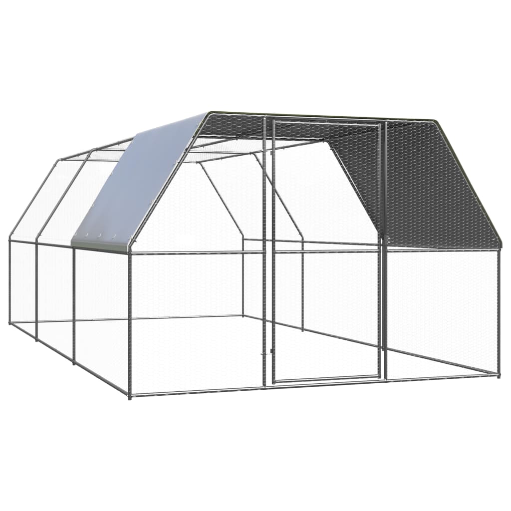 Outdoor-Hühnerkäfig 3x6x2 m Verzinkter Stahl