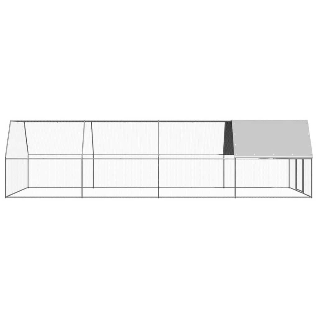 Outdoor-Hühnerkäfig 3x8x2 m Verzinkter Stahl